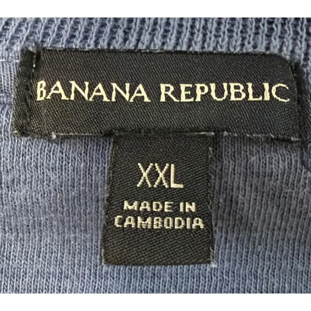 Banana Republic Double Knit Long Sleeve Crewneck Vintage Indigo Shirt Men’s XXL